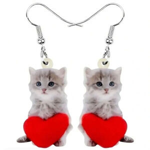 New! Cute cat earrings for car lovers